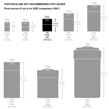 Tightvac TV2 - 3oz/75g/0.29L