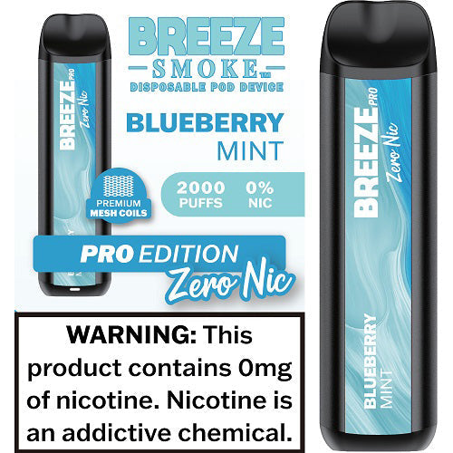 Breeze Pro Zero Nicotine Vape Disposable - 2k Puffs