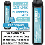 Breeze Pro Zero Nicotine Vape Disposable - 2k Puffs