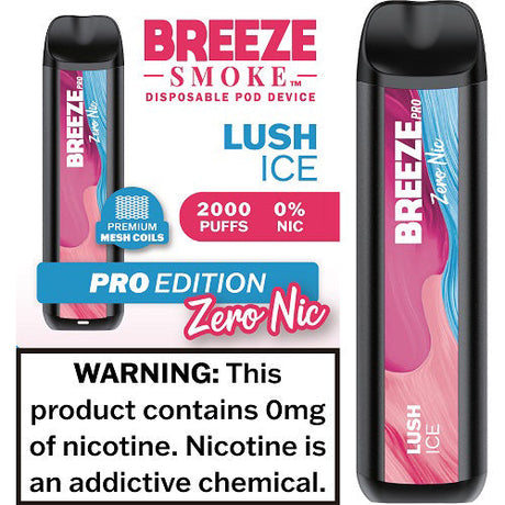 Breeze Pro Zero Nicotine Vape Disposable - 2k Puffs