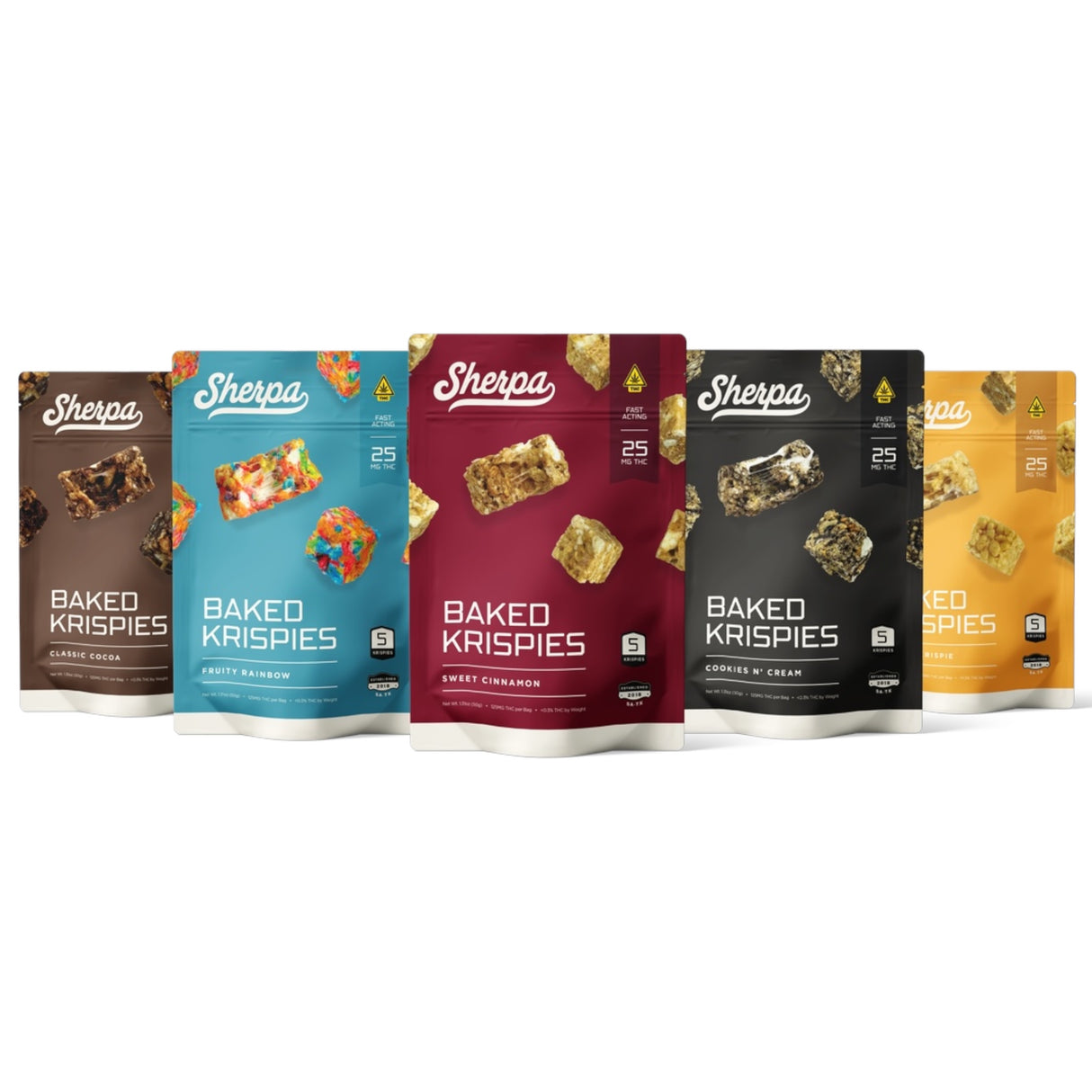 Sherpa Baked Krispies Fast Acting THC Treats - 125mg