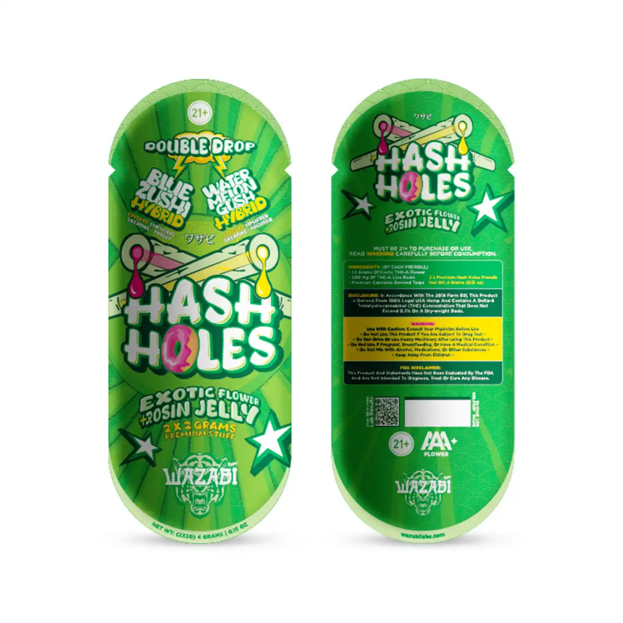 Wazabi Exotics Double Drop Hash Holes Pre-Rolls - 4g