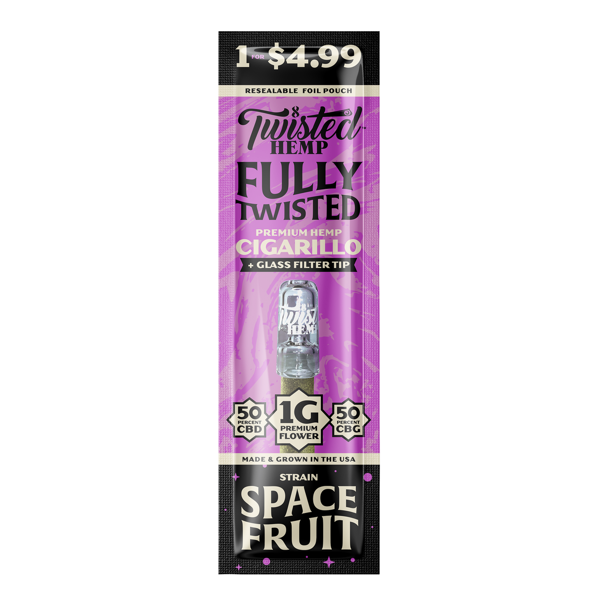 Twisted Hemp Premium Hemp Cigarillo + Glass Filter Tip