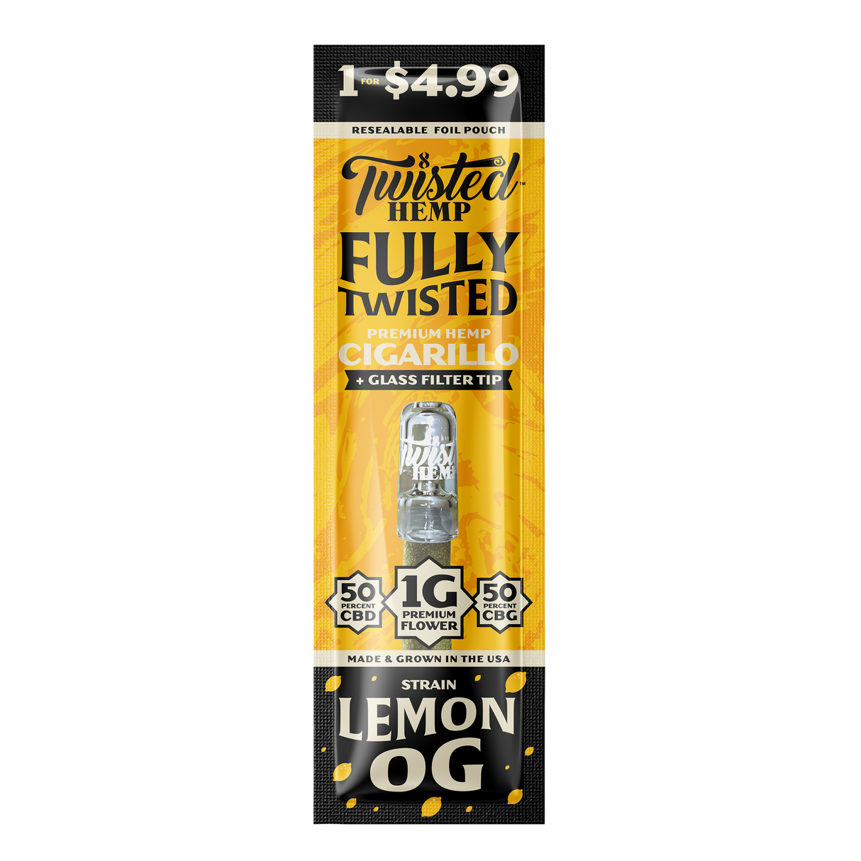 Twisted Hemp Premium Hemp Cigarillo + Glass Filter Tip