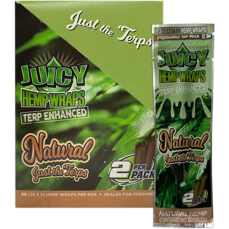 Juicy Natural Hemp Wraps Terp Enhanced 2 Per Pack